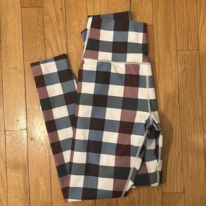 Aqua Athletics Plaid Leggings Small